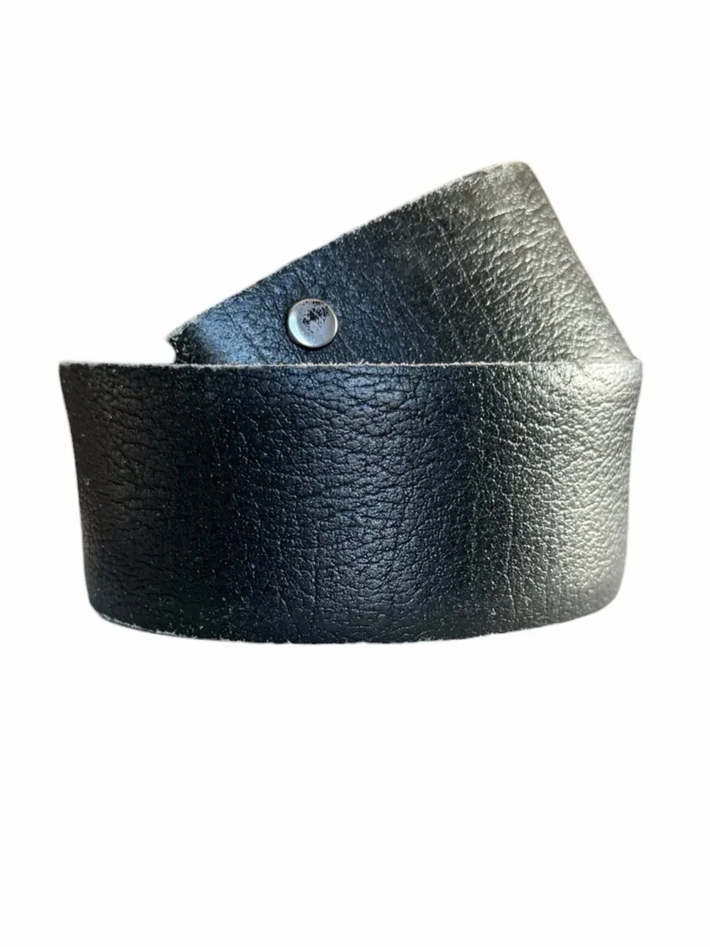 Vintage Black Genuine Leather Unisex Classic Belt NO BUCKLE